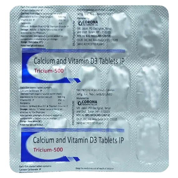 tricium 500mg tablet 15's